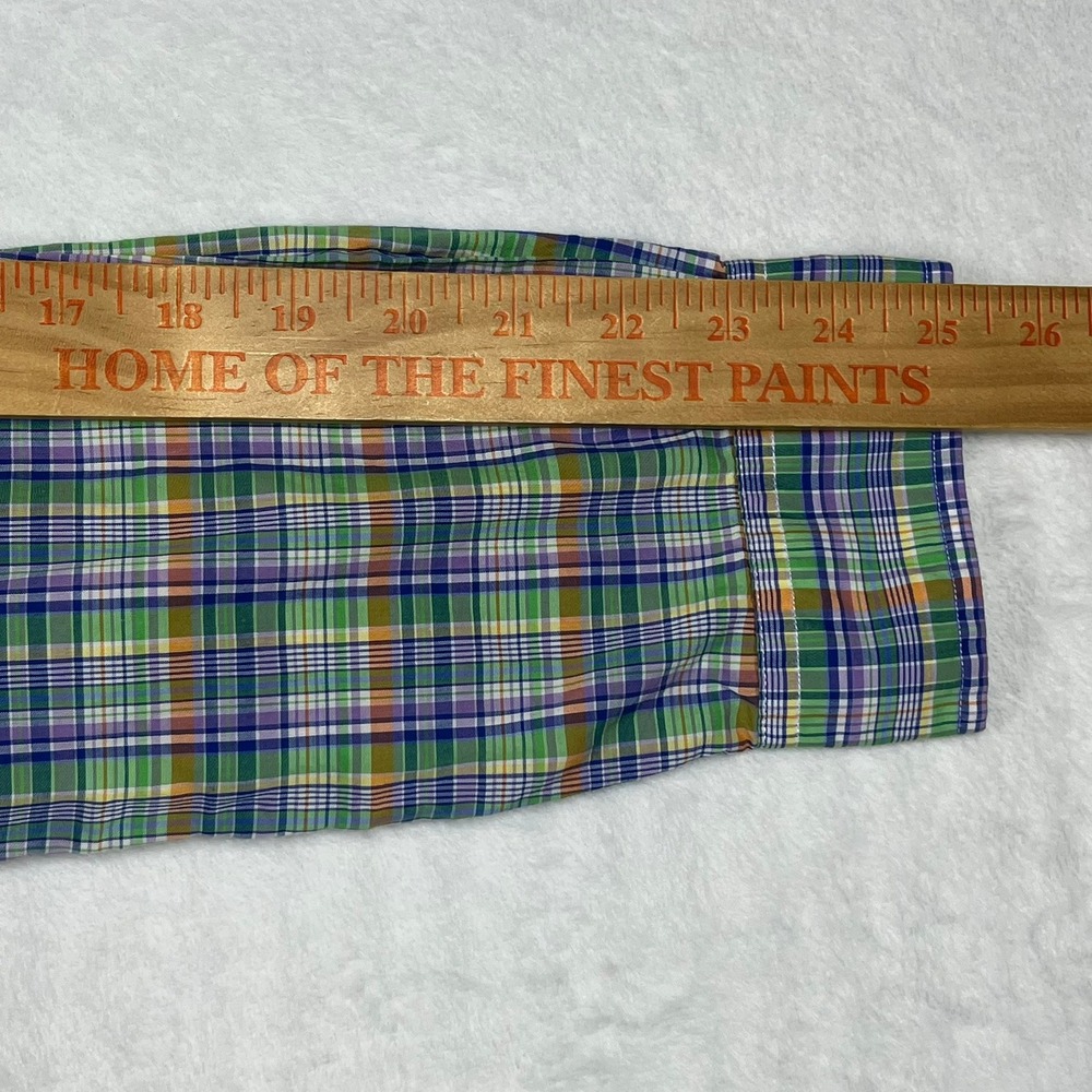 Ralph Lauren Button Down Shirt Mens Large Green Plaid Classic Fit 100% Cotton - Picture 9 of 11